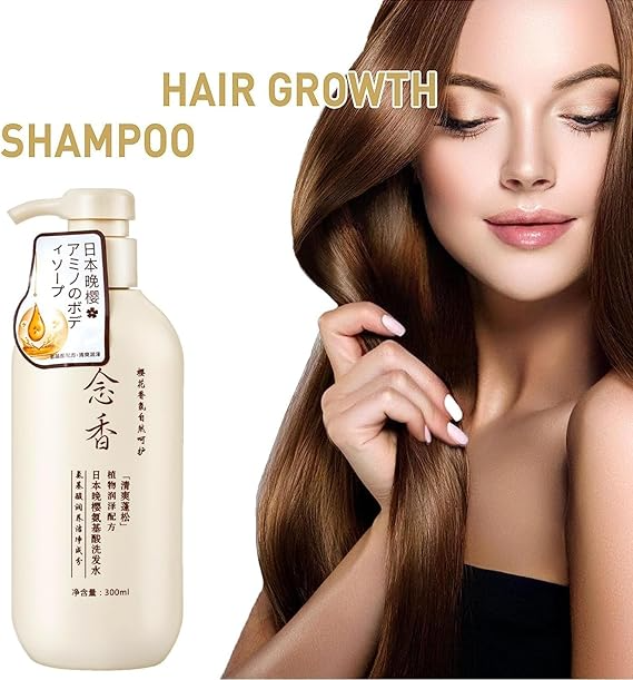 Sakura Natural Ingredients Hair Growth Shampoo - Promotes Thicker, Shiny Hair, 300ml