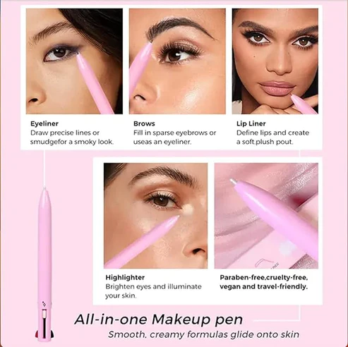 4-in-1 Makeup Pencil - Versatile Brow, Eye, Lip, and Highlighter Pen