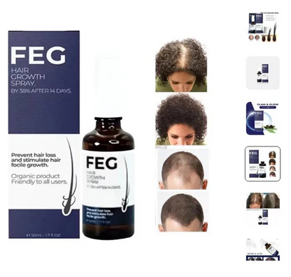 FEG Hair Growth Spray - Natural Hair Restoration for Thicker, Stronger Hair