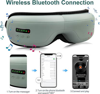 🌟 Electric Smart Eye Massager – Advanced Air Pressure, Vibration, Heating & Bluetooth Music for Relaxation 👁️🎶