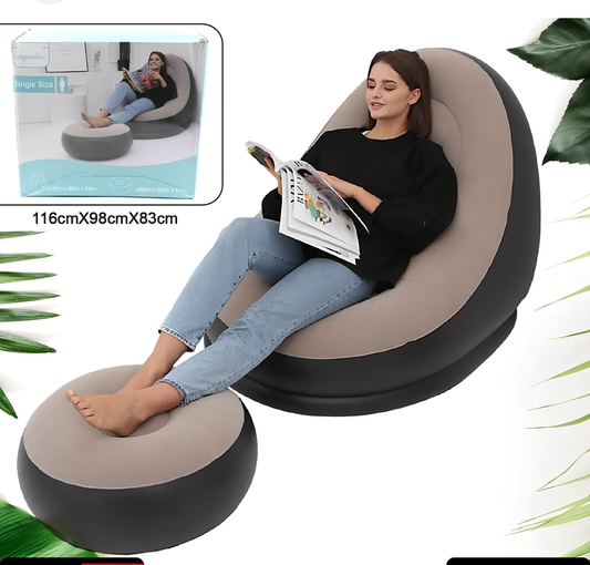 🛋️ Inflatable Single Sofa – Portable, Ergonomic, and Comfortable for Relaxing Anywhere 🌟