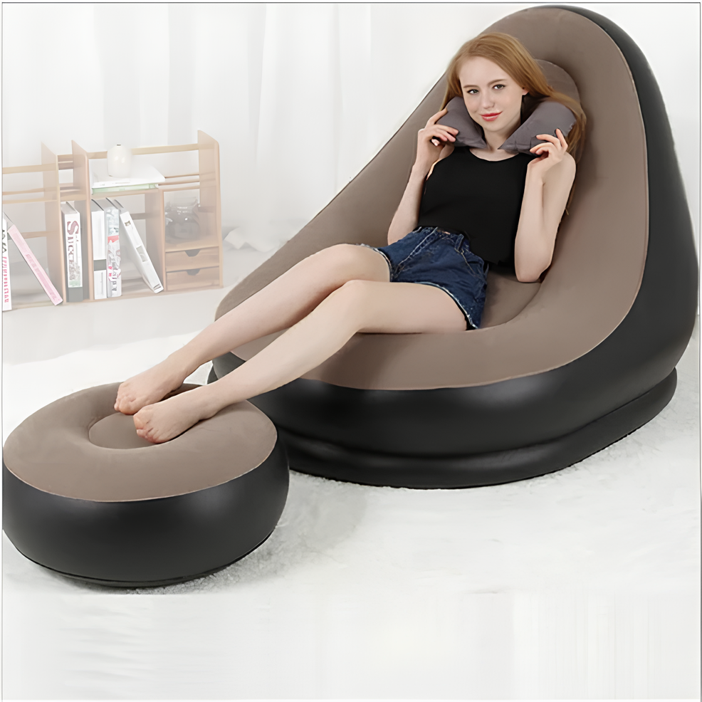 🛋️ Inflatable Single Sofa – Portable, Ergonomic, and Comfortable for Relaxing Anywhere 🌟