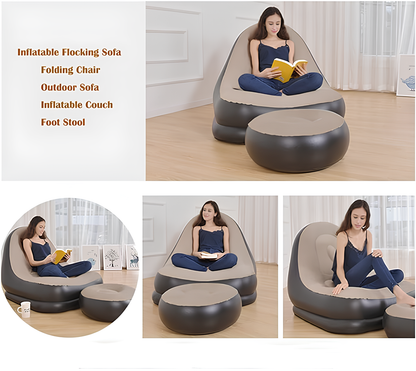 🛋️ Inflatable Single Sofa – Portable, Ergonomic, and Comfortable for Relaxing Anywhere 🌟