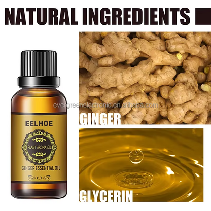 EELHOE Belly Drainage Ginger Oil - Massage Oil for Arms, Thighs, and Stomach