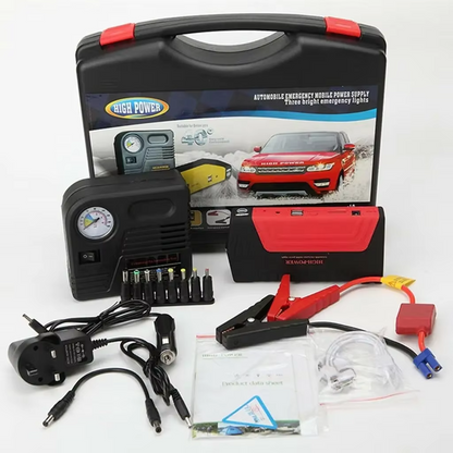 50800mAh Car Jump Starter with Air Compressor - 600A Emergency Battery Booster Charger